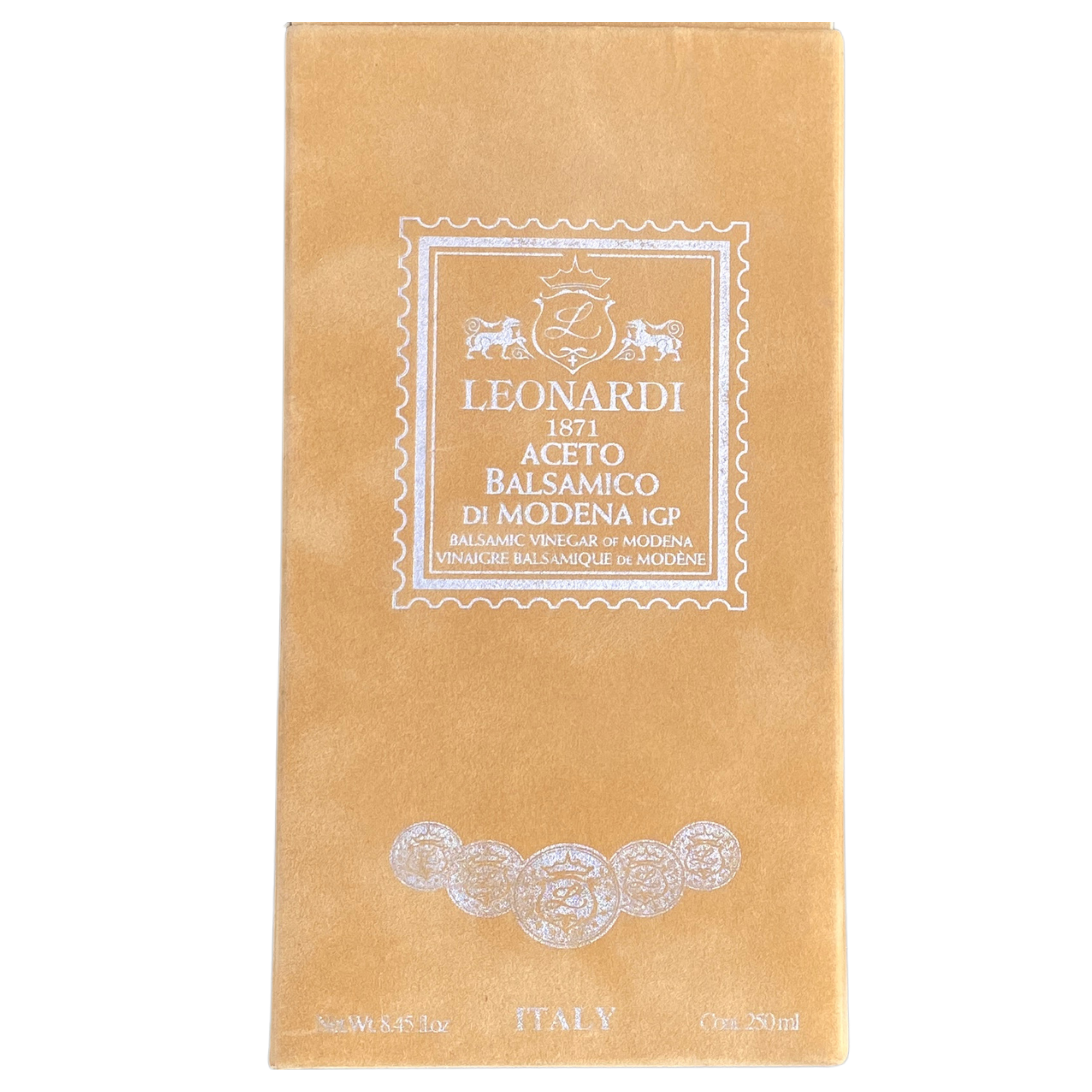 Leonardi Otet balsamic di Modena IGP in cutie de catifea ocru 250 ml