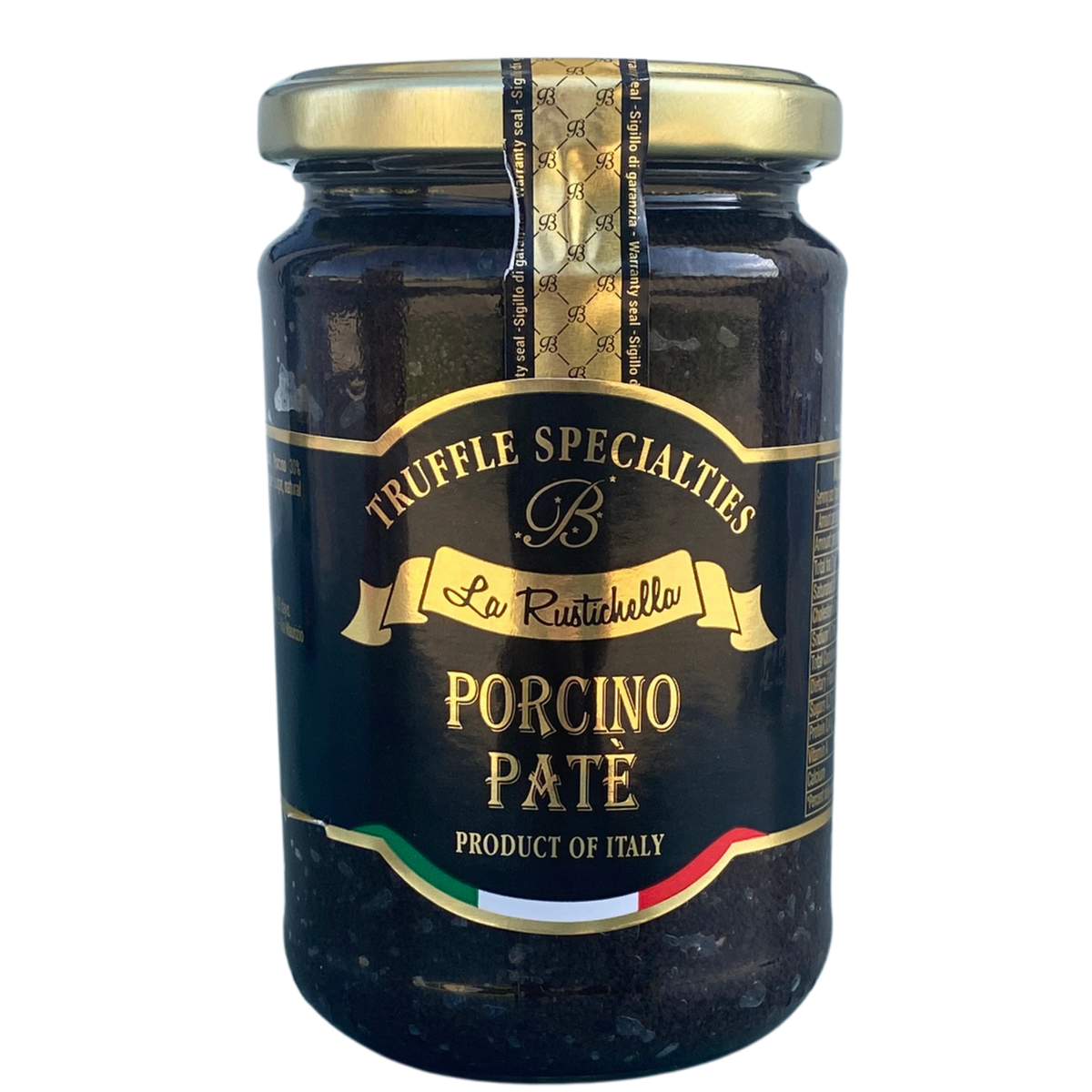 La Rustichella sos de ciuperci cu hribi Porcini și trufe negre de vară Tuber Aestivum, sos italian gourmet cu Champignon, pentru paste, risotto, pizza și bruschette, specialitate cu trufe și produs de băcănie italiană