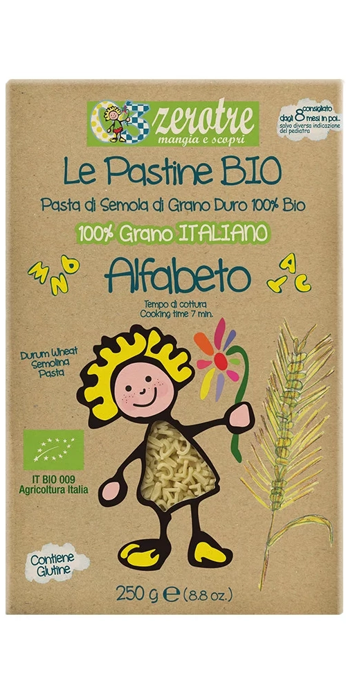 Paste pentru copii Alfabeto BIO 250 Gr