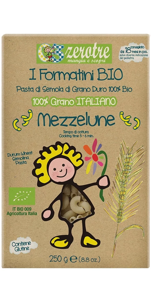 Paste Mezzelune pentru copii BIO 250gr
