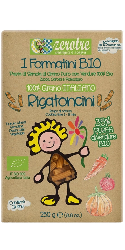 Paste Rigatoncini BIO pentru copii 250 gr