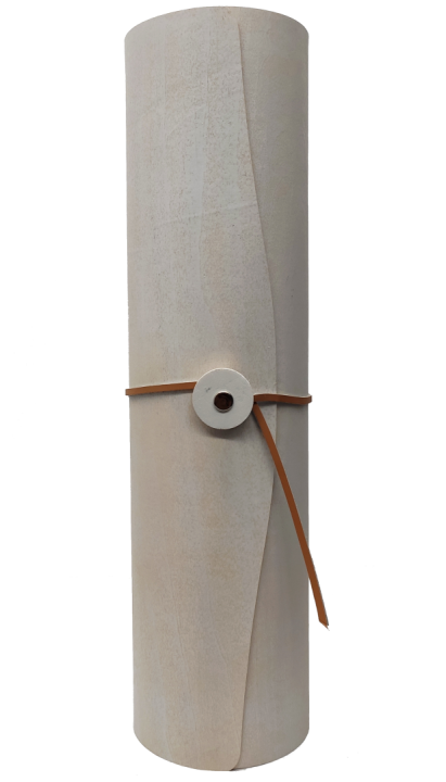 Cutie cilindrica alba pentru sicla de vin 750ml