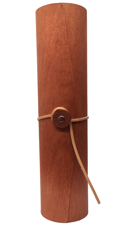 30-05 Cutie cilindrica maro pentru sicla de vin 750ml