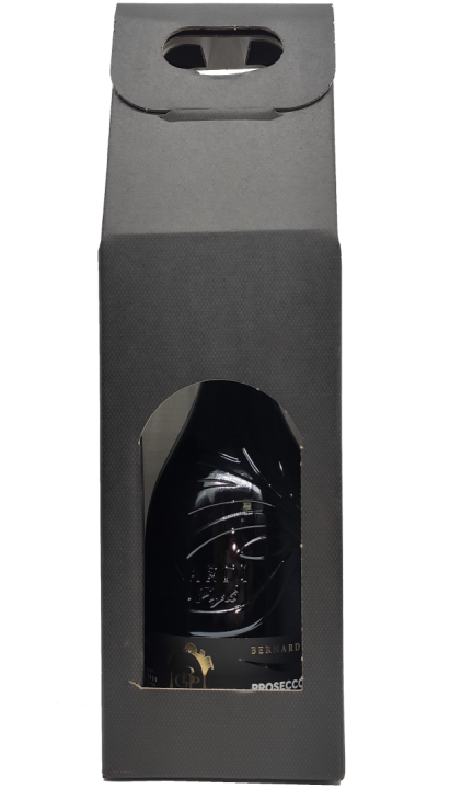 30-05 Cutie din carton negru cu fereastra pentru sicla de vin